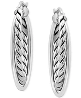 Giani Bernini Rope Twist Medium Hoop Earrings in Sterling Silver, 1-1/8", Exclusively at Macy's