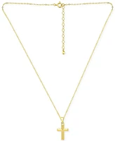 Giani Bernini Cross Pendant Necklace 18k Gold-Plated Sterling Silver (also Silver), 16" + 2" extender, Exclusively at Macy's
