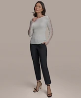 Donna Karan New York Women's Boat-Neck Sheer-Sleeve Sweater