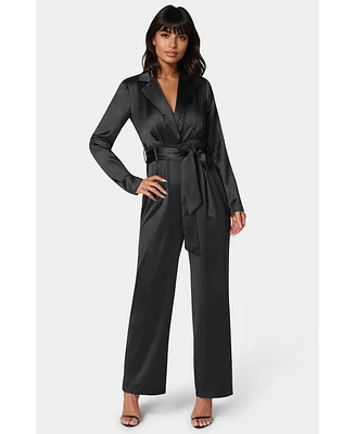 Bebe Women's Satin Blazer Jumpsuit