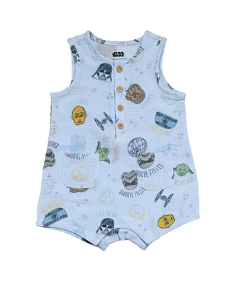 Star Wars Baby Boys Henley Sleeveless Romper