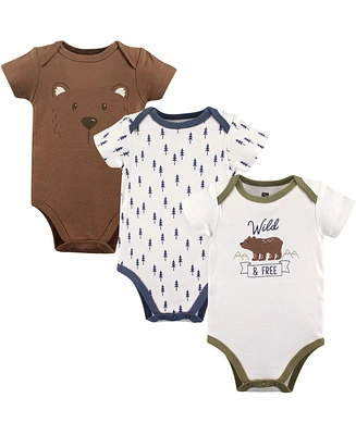 Hudson Baby Baby Boys Hudson Cotton Bodysuits 3pk, Bear
