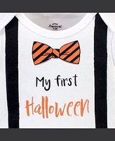 Little Treasure Baby Boys Treasure Cotton Long-Sleeve Bodysuits 3pk, Halloween Suspenders