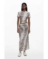 Desigual Women's Draped animal skirt