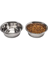 Iris Usa 2-in-1 Elevated Dog Bowls 6" H with Airtight Pet Food Storage Container 5 Lbs, 16 oz Stainless Steel Bowls, Smoke/Black