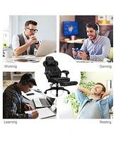 Adjustable Gaming Chair with Footrest and Lumbar Cushion for Office