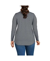 Lands' End Plus Long Sleeve Power Performance Scoop Neck Curved Hem Tunic Tee