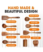 Cheer Collection 9 Piece Wooden Spatula Set