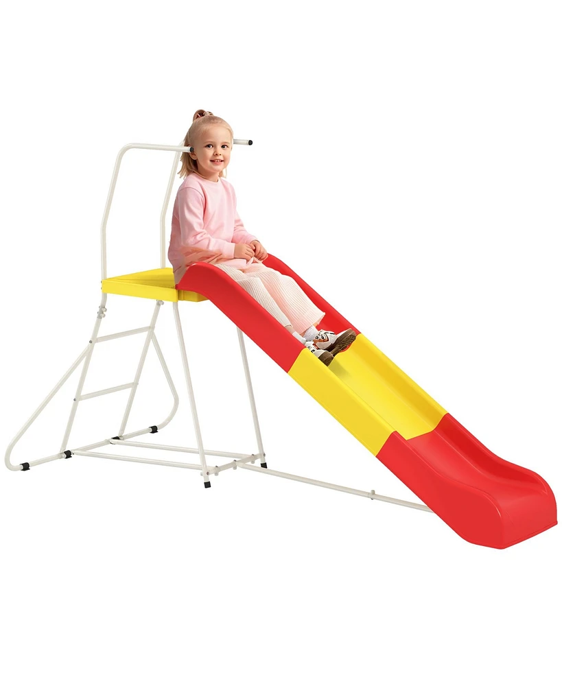Qaba 6ft Slide for Kids, Metal Freesding Playground Equipment,