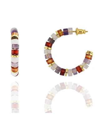 Andie Clear, Red Agate, Amethyst Small / Gold