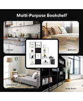 5-Tier Bookshelf Corner Ladder Bookcase with Storage Rack