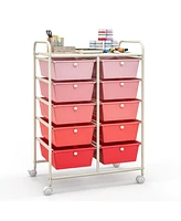 10-Drawer Rolling Storage Cart-Gradient