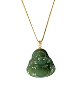 buddha — Green jade pendant necklace