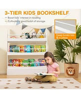 3-Tier Bookshelf with 2 Anti-Tipping Kits for Books and Magazines