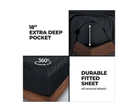 Superior Modal From Beechwood 300 Thread Count Lightweight Cooling Solid Extra Deep Pocket Bed Sheet Set