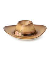 Certified International Rosewood 3-d Cowgirl Hat Chip and Dip Server