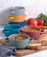 Certified International Matte Glaze Soup Crocks, Set of 6, Service for 4