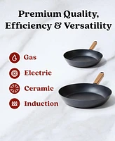 Alva Forest 2-Piece Professional Carbon Steel Cookware Set - Pre-Seasoned Non-Toxic Frying Pans - Chemical-Free, Traditional Cooking Surface