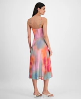 Bar Iii Women's Printed Mesh Midi Slip Dress, Exclusively at Macy's