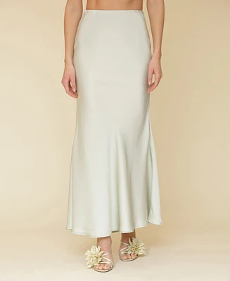 Avec Les Filles Women's Bias-Cut Trumpet Maxi Skirt