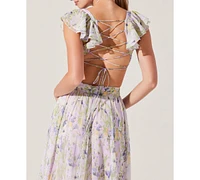 Astr the Label Women's Primrose Lace-Up-Back Maxi Dress
