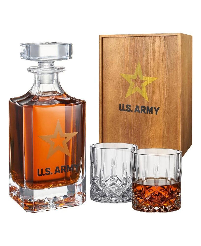 The Wine Savant Army Whiskey Decanter Gift Set
