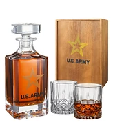 The Wine Savant Army Whiskey Decanter Gift Set