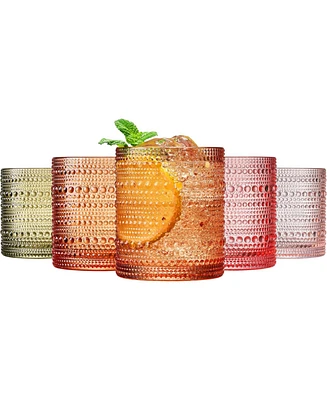The Wine Savant Khen Vintage Hobnail Lowball Tumbler, Set of 5