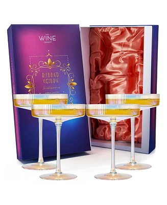 The Wine Savant Vintage Art Deco Coupe Glasses, Set of 4