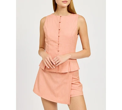 En Saison Women's Amira Peplum Top