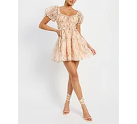 En Saison Women's Kimberly Shirred Mini Dress