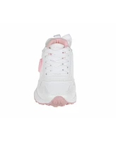 Bebe Little Girls with Medallion and Double Layer Bow at Back Jogger Sneakers