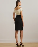 Lauren Ralph Women's Two-Tone Off-the-Shoulder Cocktail Dress