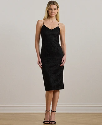 Lauren Ralph Women's Embroidered Sleeveless Cocktail Dress