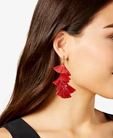 lonna & lilly Gold-Tone Green Raffia Statement Earrings