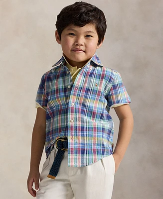 Polo Ralph Lauren Toddler and Little Boys Plaid Oxford Short-Sleeve Shirt