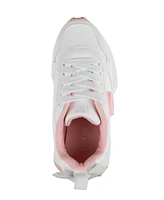 Bebe Little Girls with Medallion and Double Layer Bow at Back Jogger Sneakers