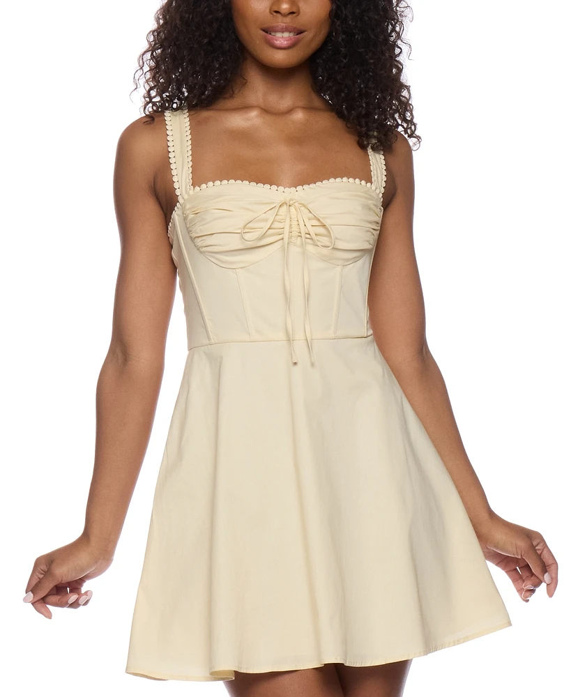 B Darlin Juniors' Ruched-Front Fit & Flare Dress