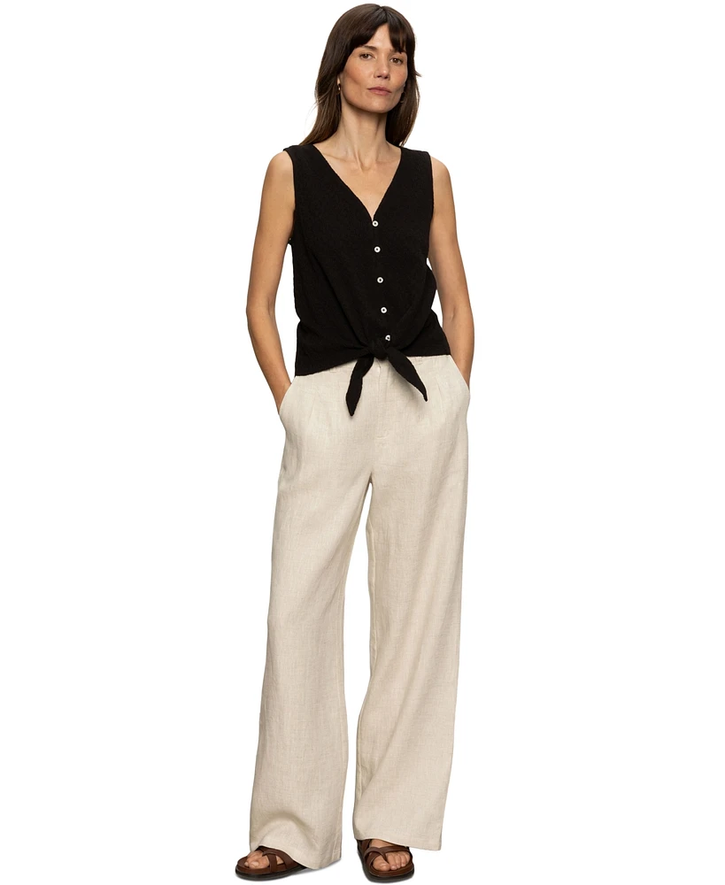 Sanctuary Women's Vacation Tie-Front Button-Up Vest