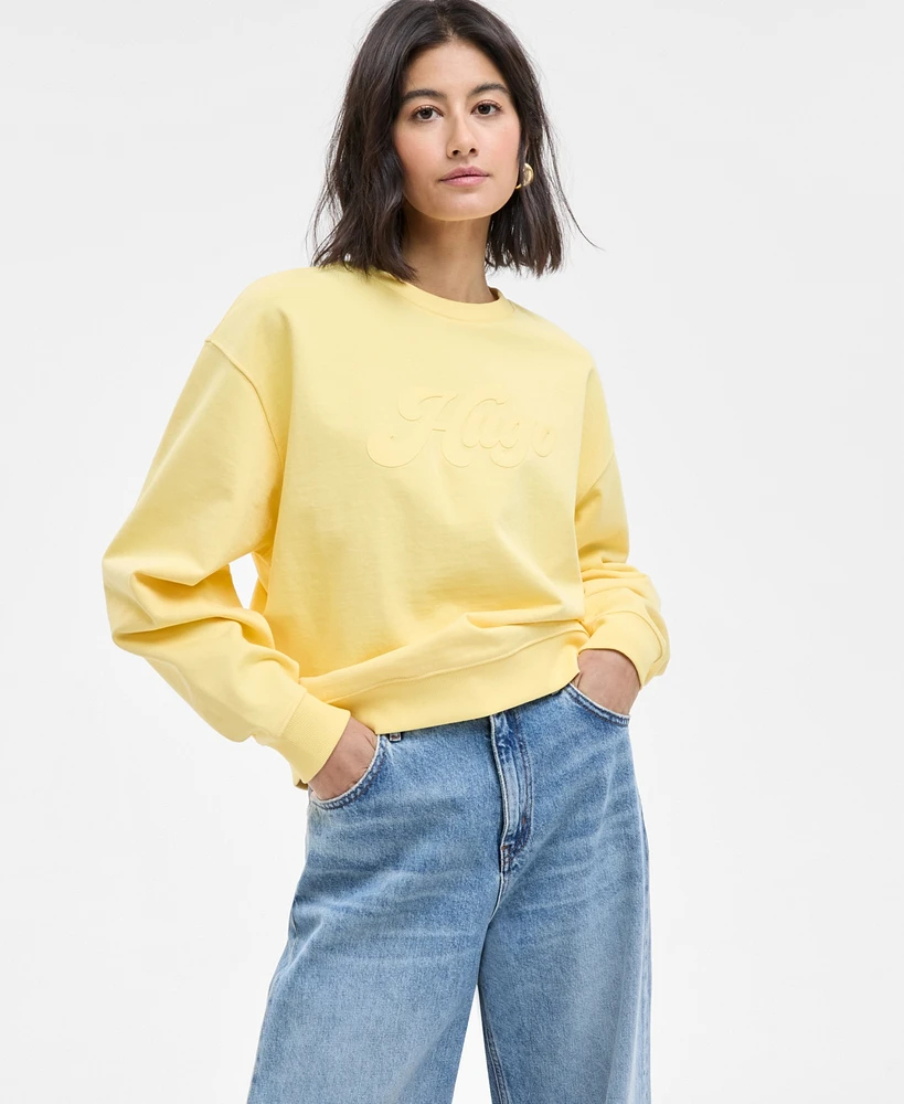 Hugo Women's Crewneck Long-Sleeve Logo Sweatshirt
