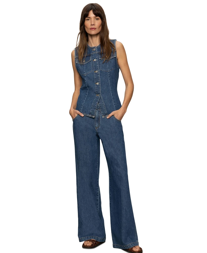 Sanctuary Women's Maritime Button-Front Denim Vest