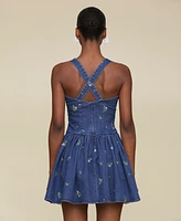 Avec Les Filles Women's Drop-Waist Flounce Romper Dress