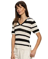 Sanctuary Women's Cotton Striped-Knit Sweater Top