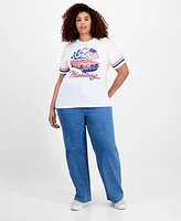 Hybrid Trendy Plus Mustang Crewneck Tee
