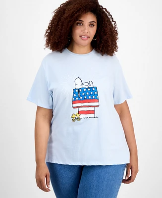 Hybrid Trendy Plus Peanuts Fireworks Crewneck Tee