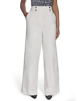 Calvin Klein Women's Cotton-Blend Wide-Leg Pants