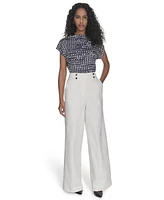 Calvin Klein Women's Cotton-Blend Wide-Leg Pants