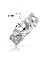 Bling Jewelry Bff Friendship Open Heart Huggies Kisses Xo Eternity Band Promise Ring Sterling Silver