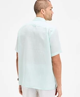 Club Room Men's Tropic Short Sleeved Floral Print Button-Front Linen Shirt, Exclusively at Macy's