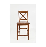 Simplicity Solid Wood Classic X-Back Counter Stool (Set of 2)